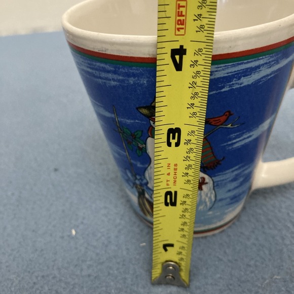 Unmarked Snowman with Bow Broom and Red Bird Coffee Mug with Handle (Winter) - Picture 10 of 10